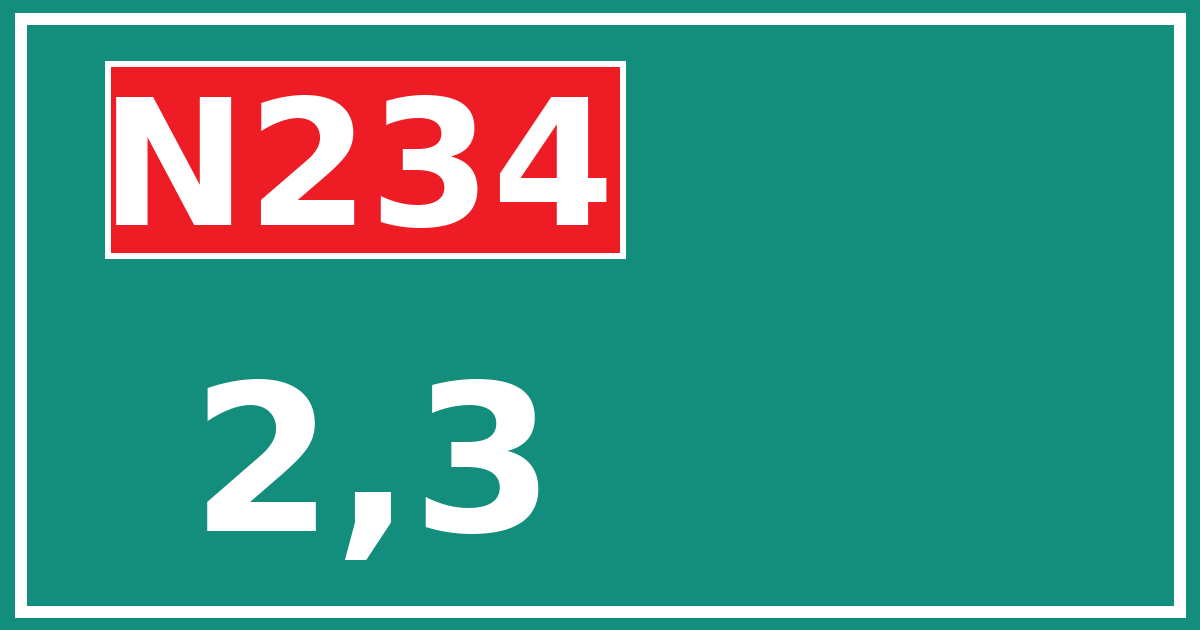 Hectometerbord N234 2,3