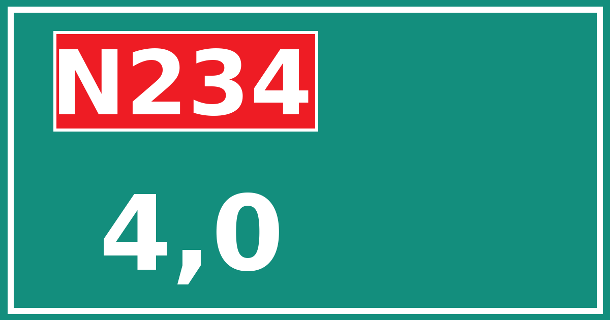 Hectometerbord N234 4,0