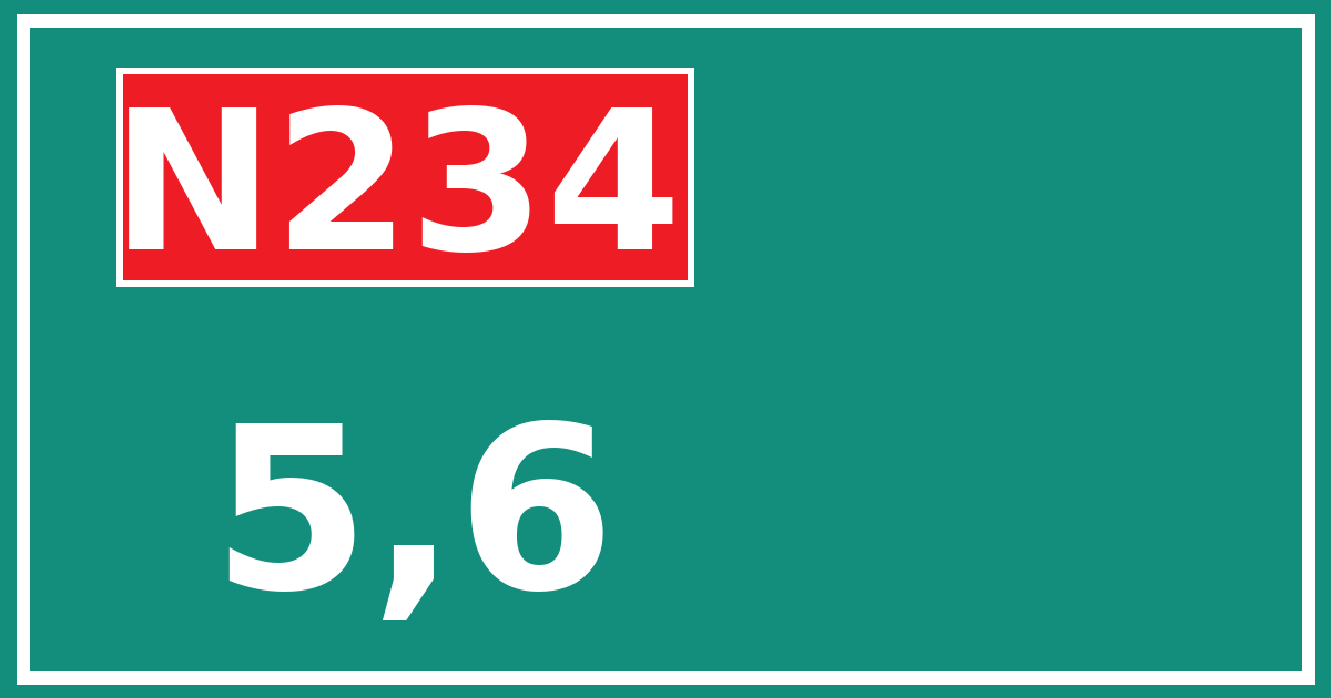 Hectometerbord N234 5,6