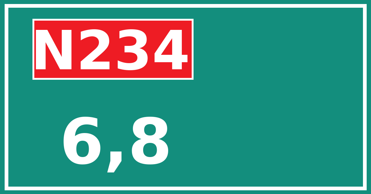 Hectometerbord N234 6,8