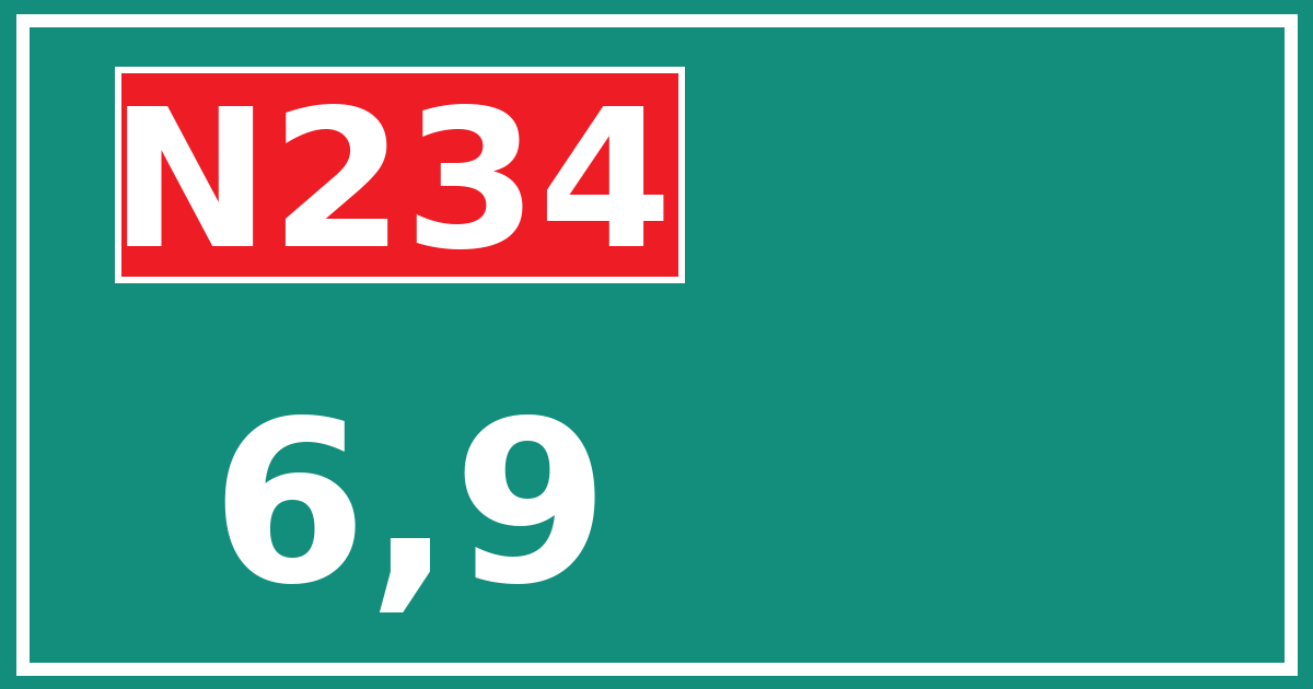 Hectometerbord N234 6,9