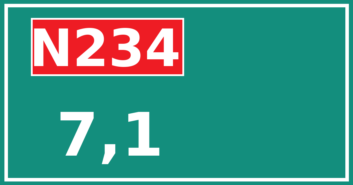 Hectometerbord N234 7,1