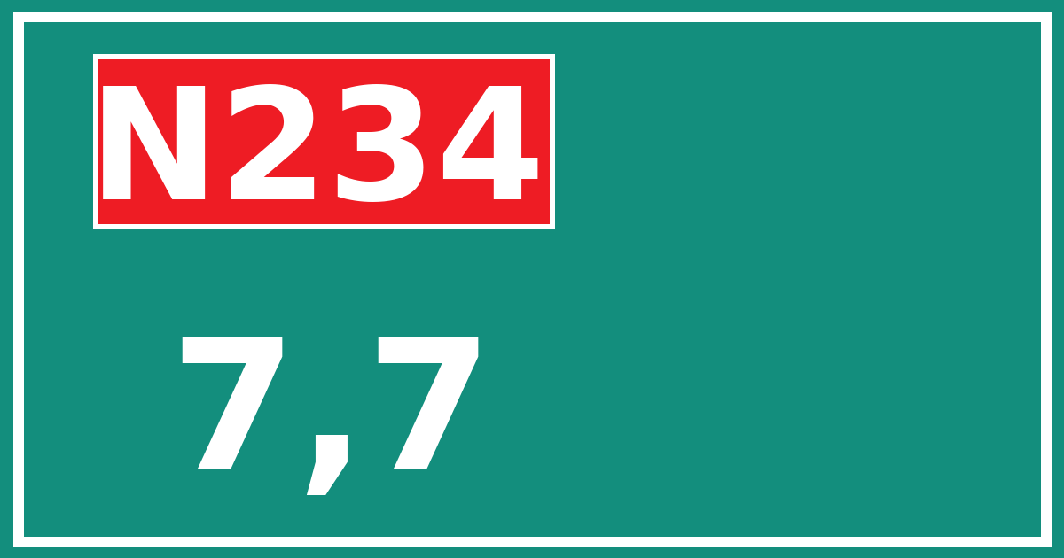 Hectometerbord N234 7,7