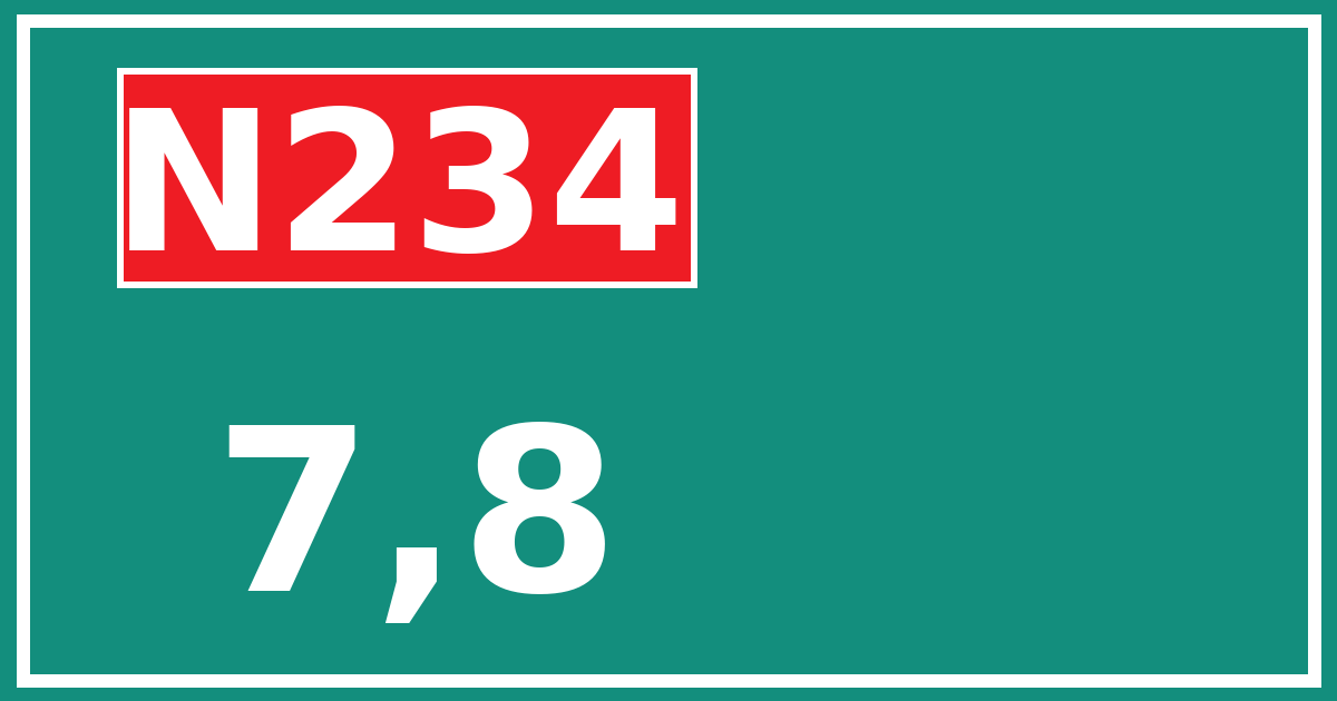 Hectometerbord N234 7,8