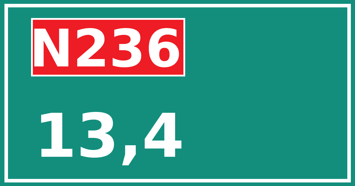 Hectometerbord N236 13,4