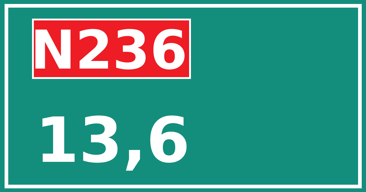 Hectometerbord N236 13,6