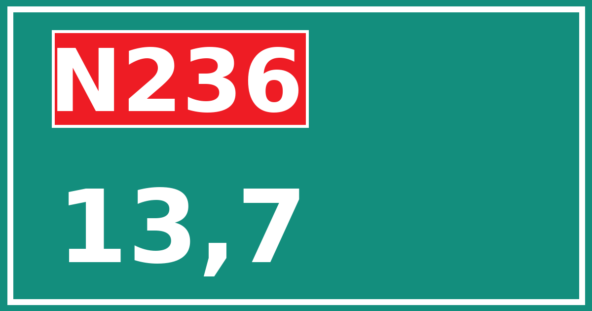 Hectometerbord N236 13,7