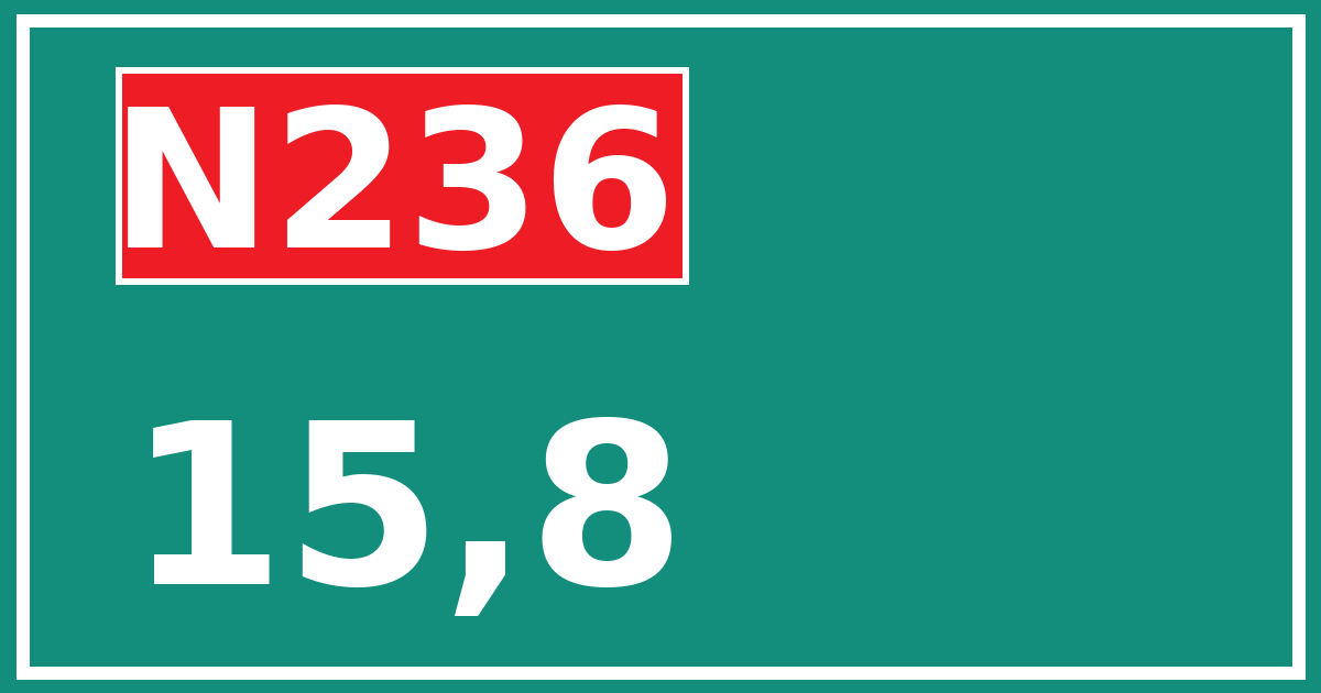 Hectometerbord N236 15,8