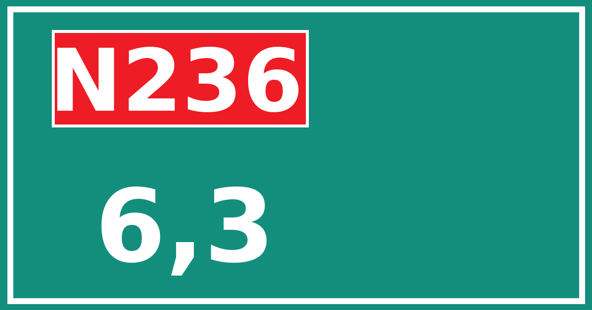 Hectometerbord N236 6,3
