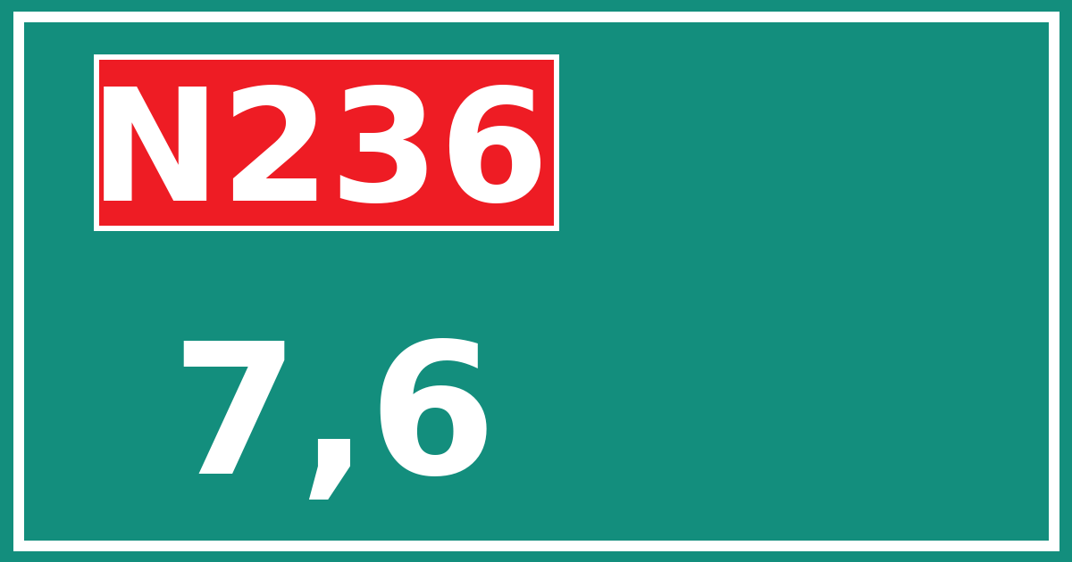 Hectometerbord N236 7,6