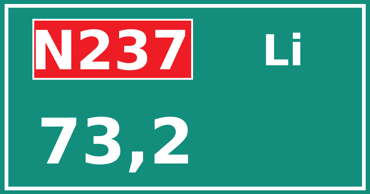 Hectometerbord N237 73,2 zijde Li