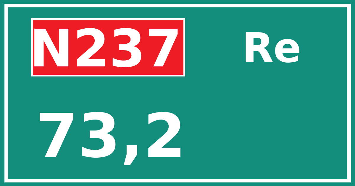 Hectometerbord N237 73,2 zijde Re