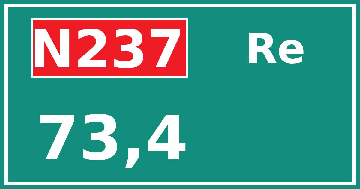 Hectometerbord N237 73,4 zijde Re