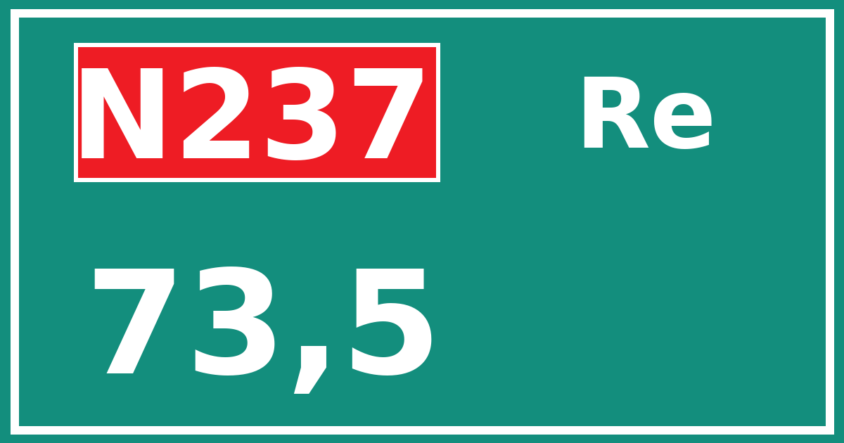 Hectometerbord N237 73,5 zijde Re