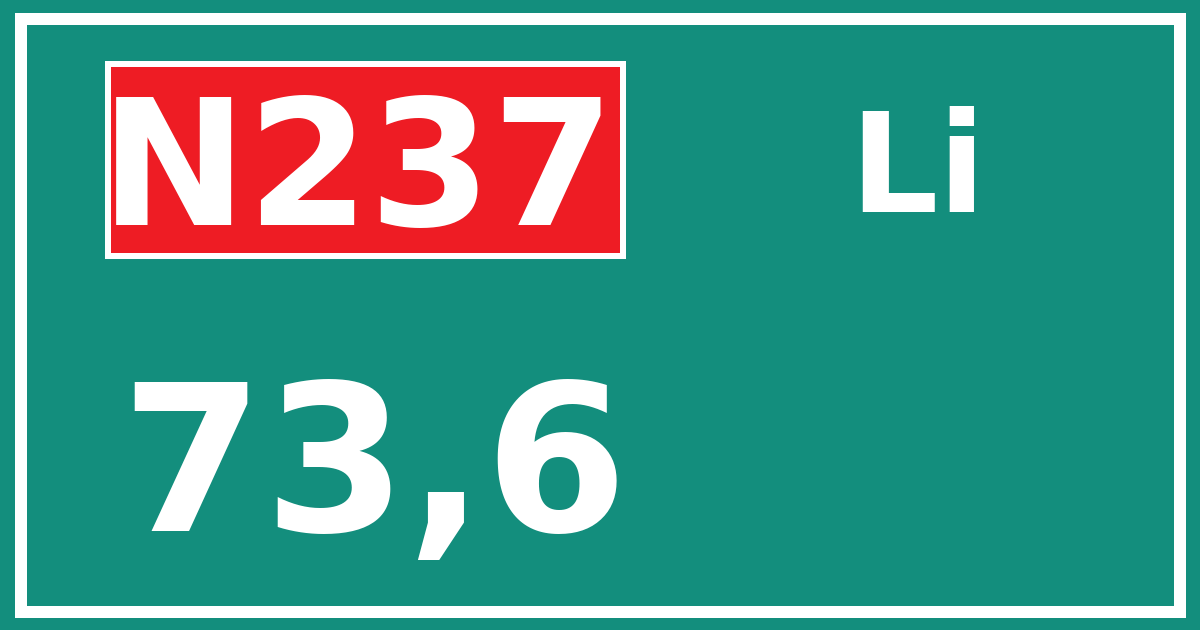 Hectometerbord N237 73,6 zijde Li