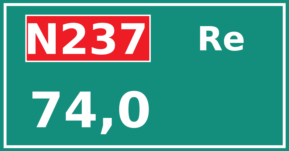 Hectometerbord N237 74,0 zijde Re