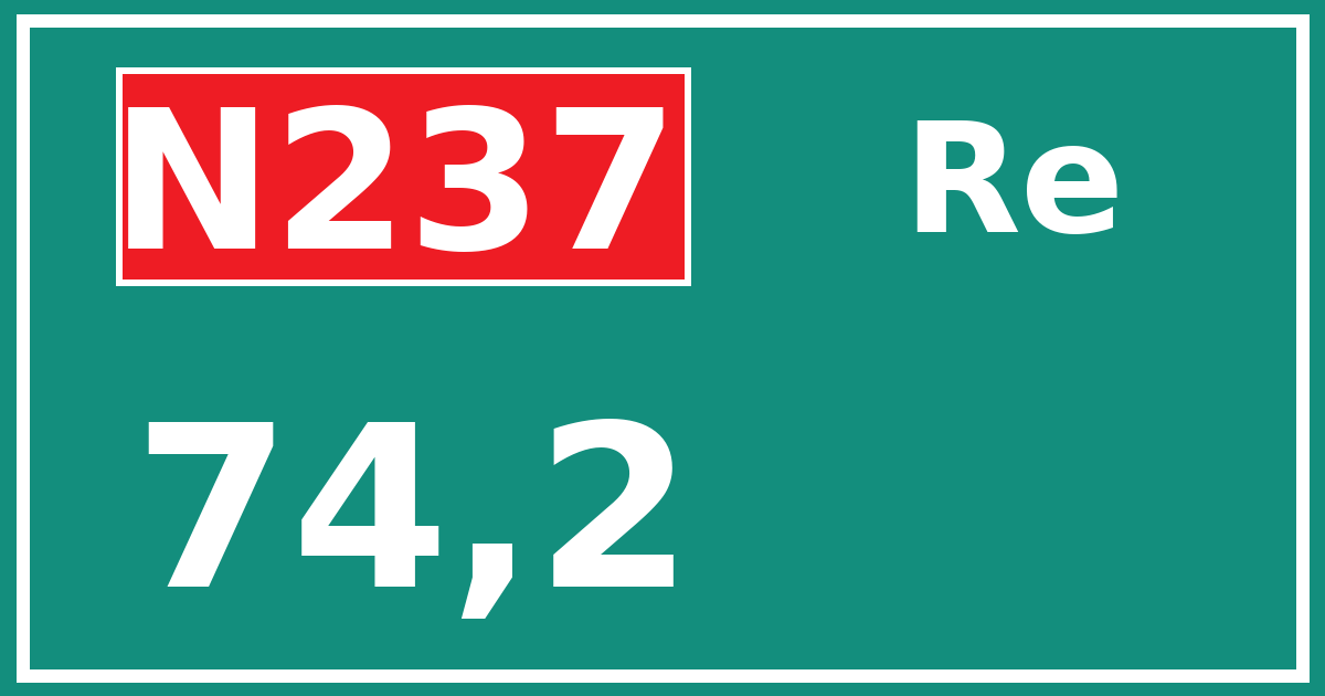 Hectometerbord N237 74,2 zijde Re