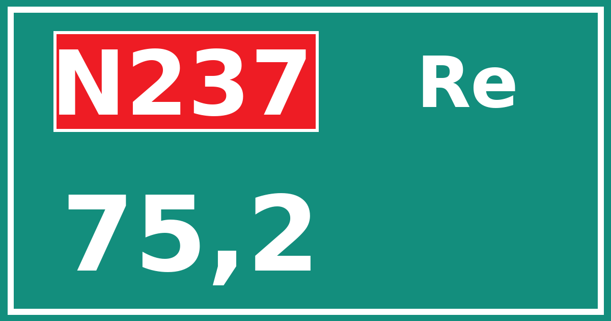 Hectometerbord N237 75,2 zijde Re