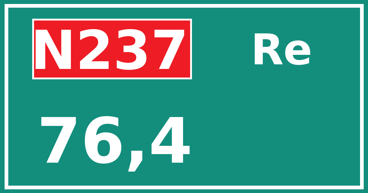 Hectometerbord N237 76,4 zijde Re