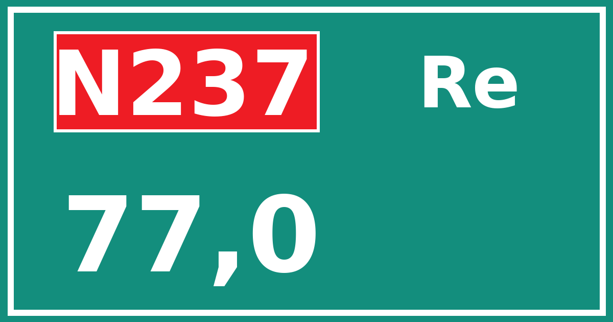 Hectometerbord N237 77,0 zijde Re