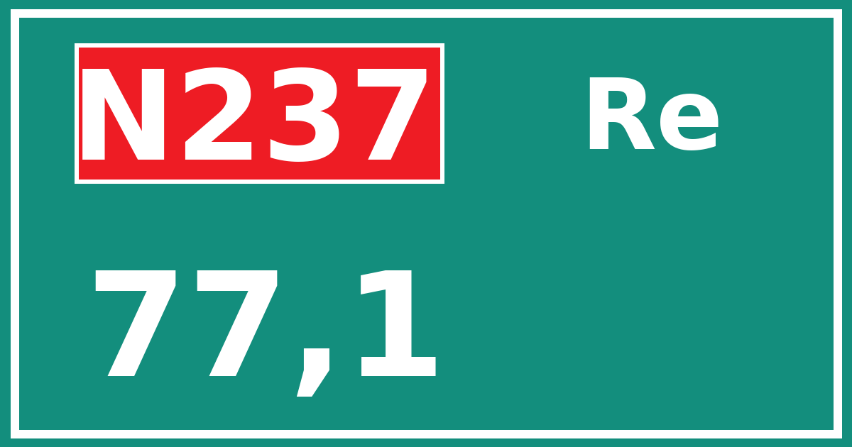 Hectometerbord N237 77,1 zijde Re