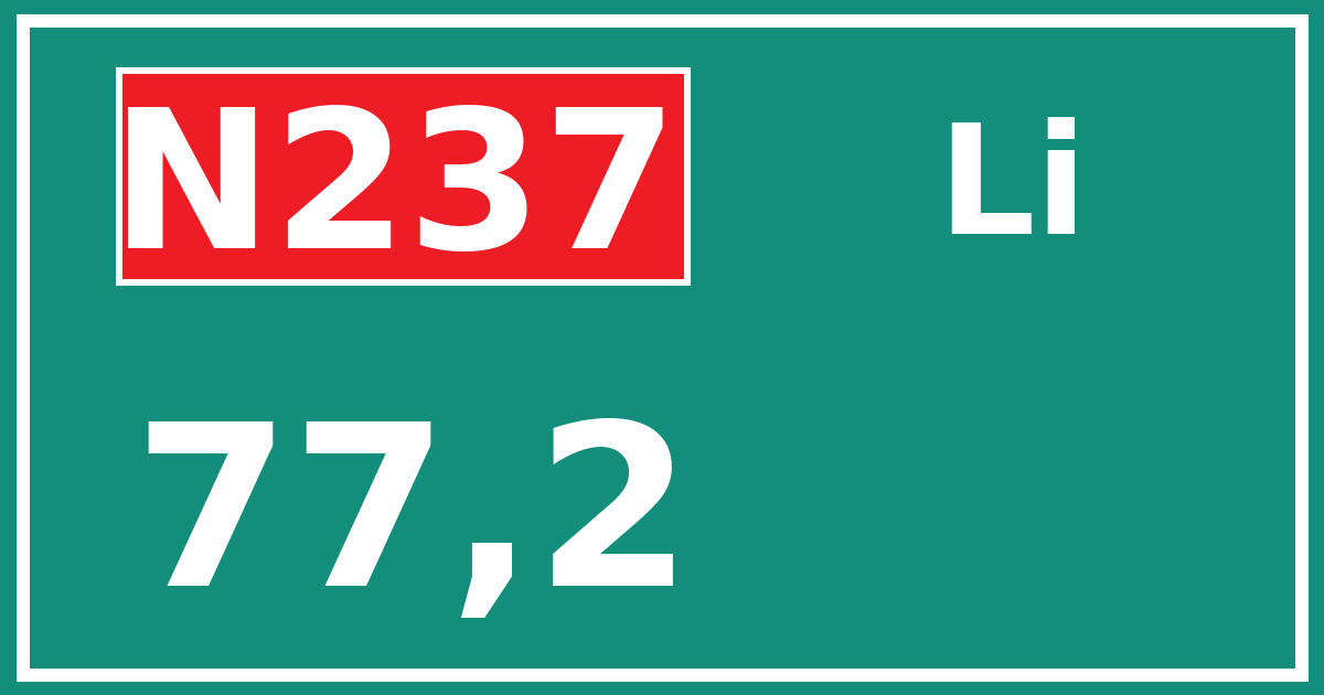 Hectometerbord N237 77,2 zijde Li
