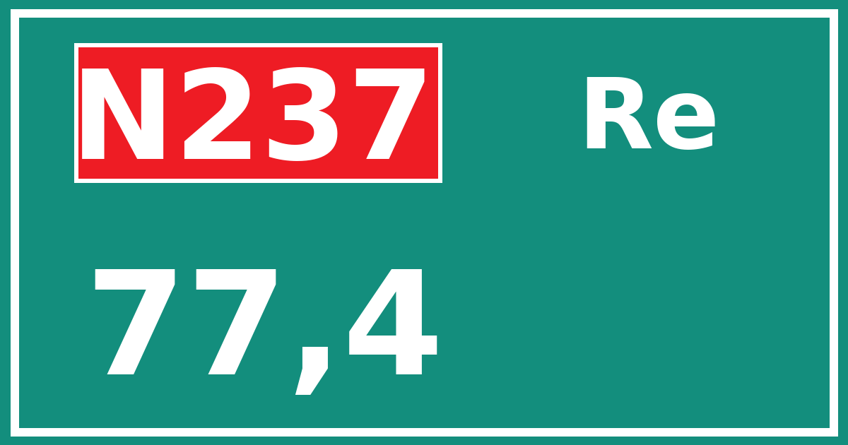 Hectometerbord N237 77,4 zijde Re