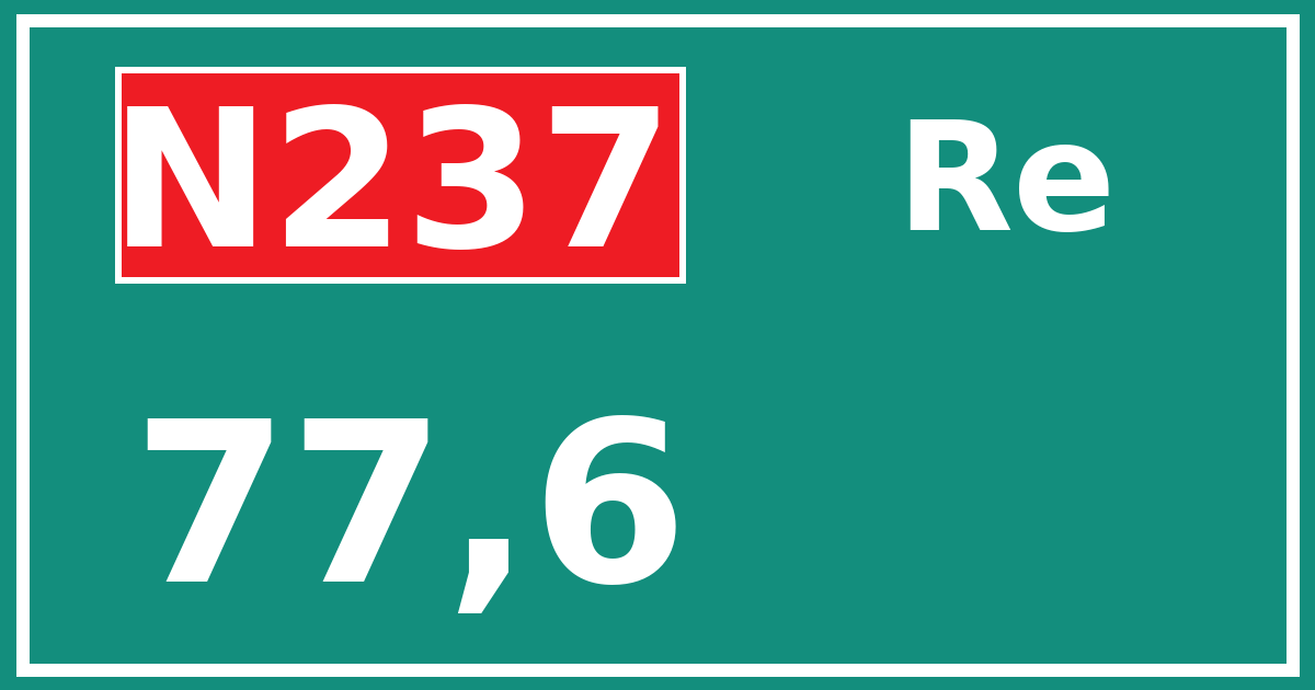 Hectometerbord N237 77,6 zijde Re