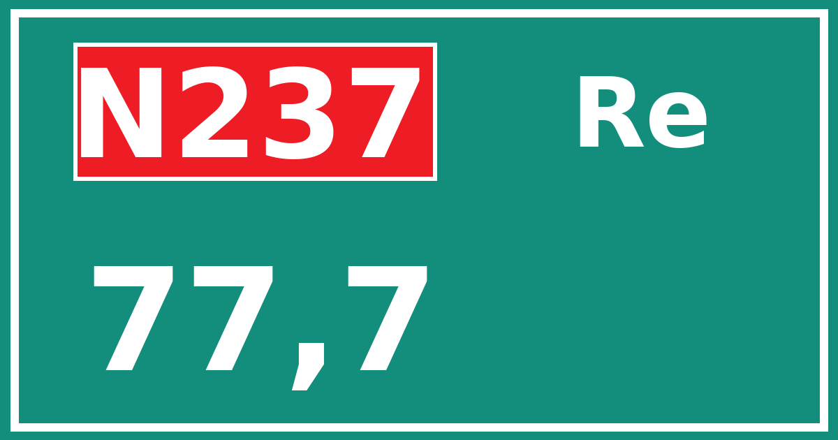 Hectometerbord N237 77,7 zijde Re