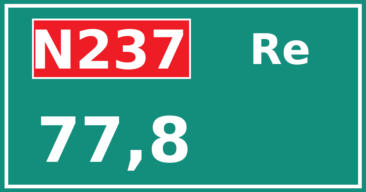 Hectometerbord N237 77,8 zijde Re