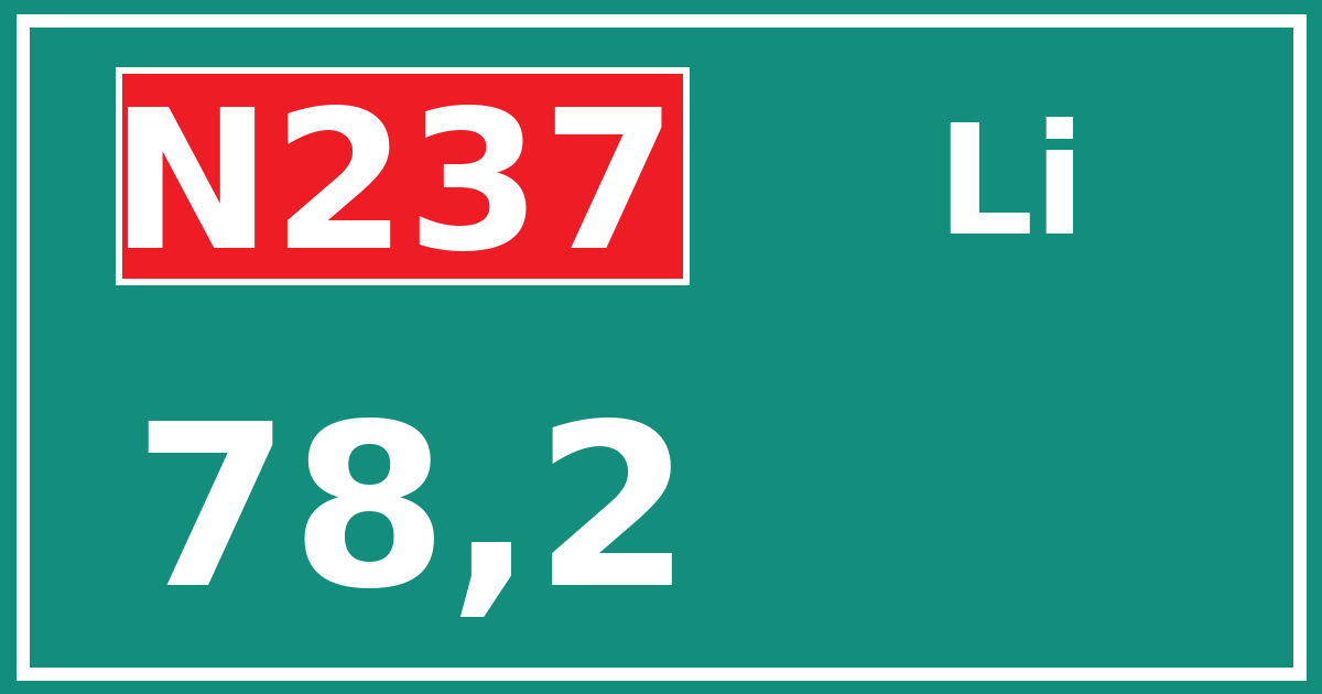 Hectometerbord N237 78,2 zijde Li