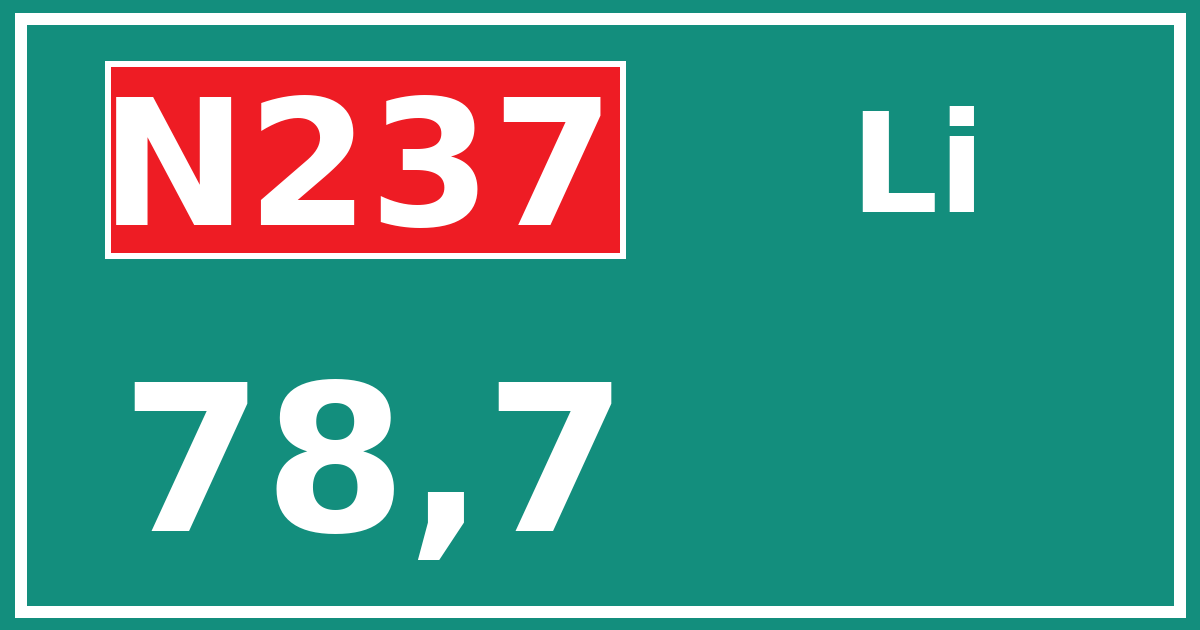 Hectometerbord N237 78,7 zijde Li
