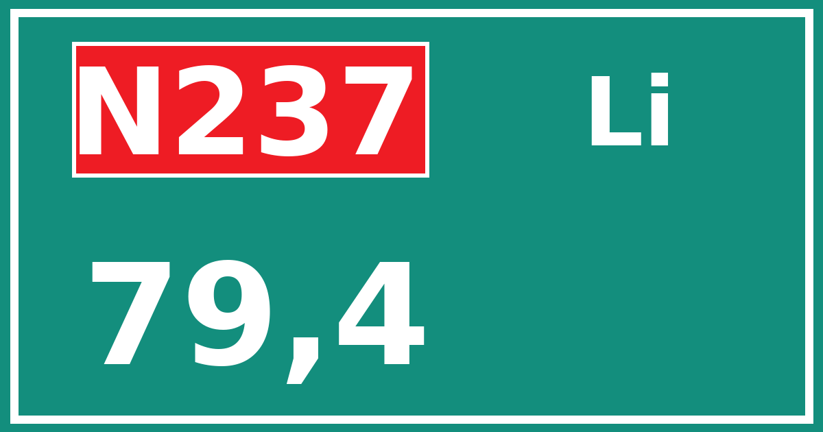 Hectometerbord N237 79,4 zijde Li