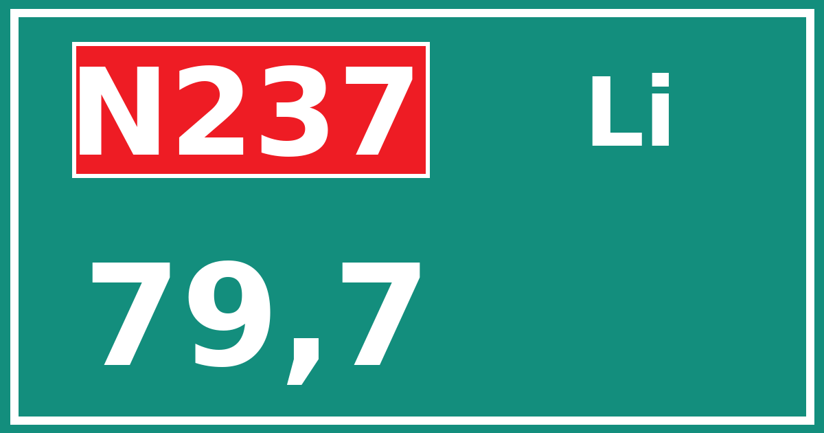 Hectometerbord N237 79,7 zijde Li