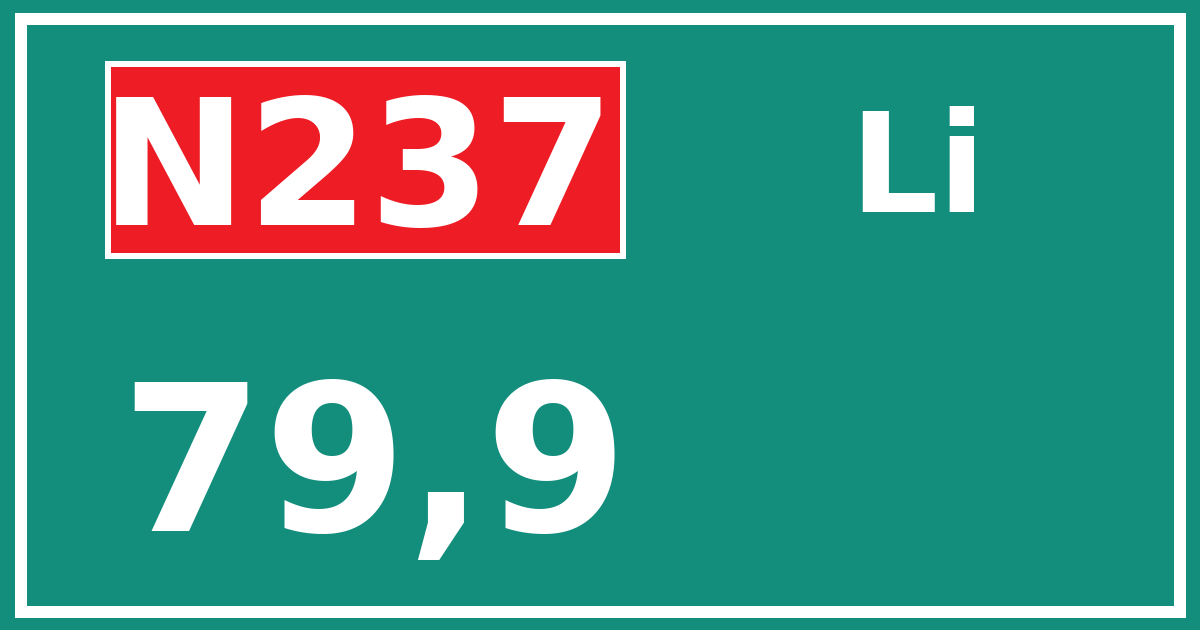 Hectometerbord N237 79,9 zijde Li