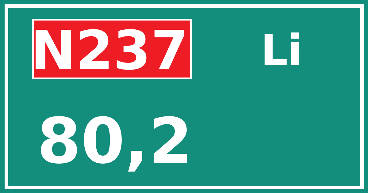 Hectometerbord N237 80,2 zijde Li