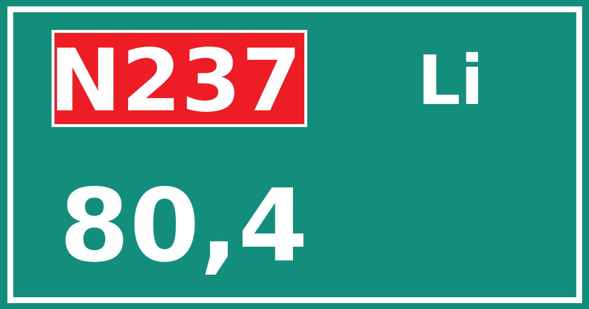 Hectometerbord N237 80,4 zijde Li