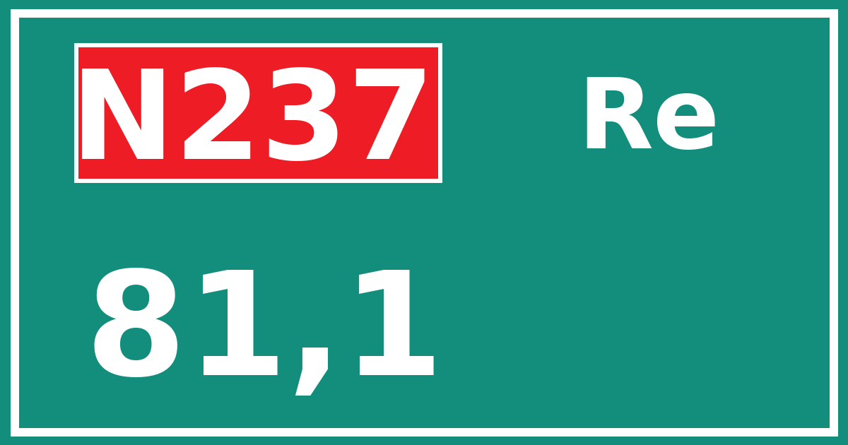 Hectometerbord N237 81,1 zijde Re