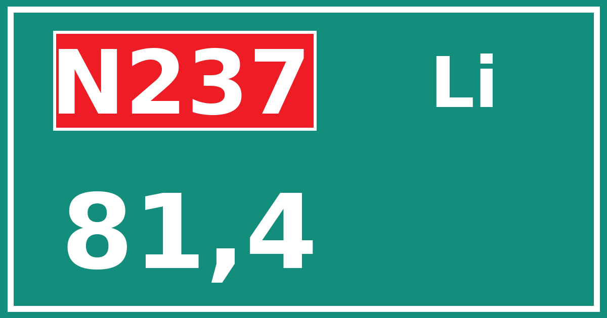 Hectometerbord N237 81,4 zijde Li