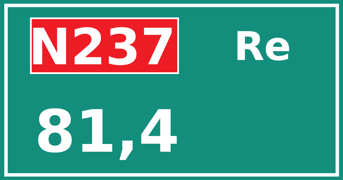 Hectometerbord N237 81,4 zijde Re