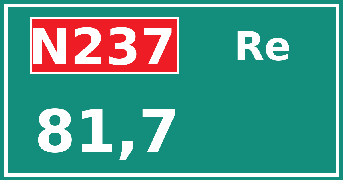 Hectometerbord N237 81,7 zijde Re