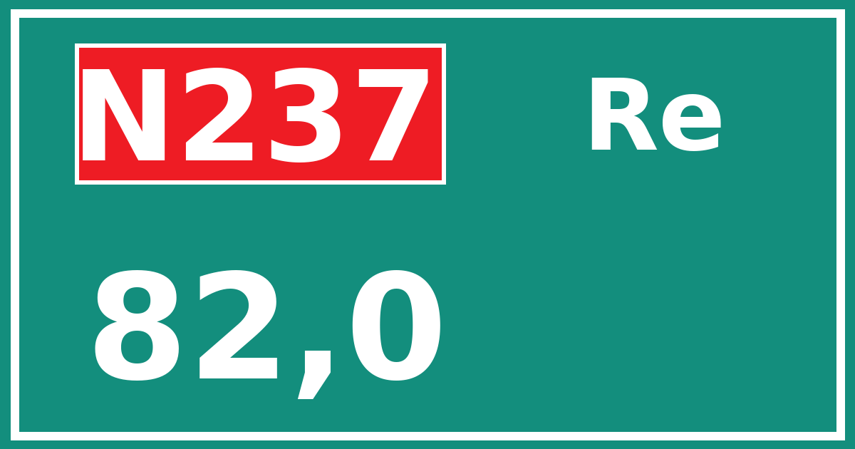 Hectometerbord N237 82,0 zijde Re