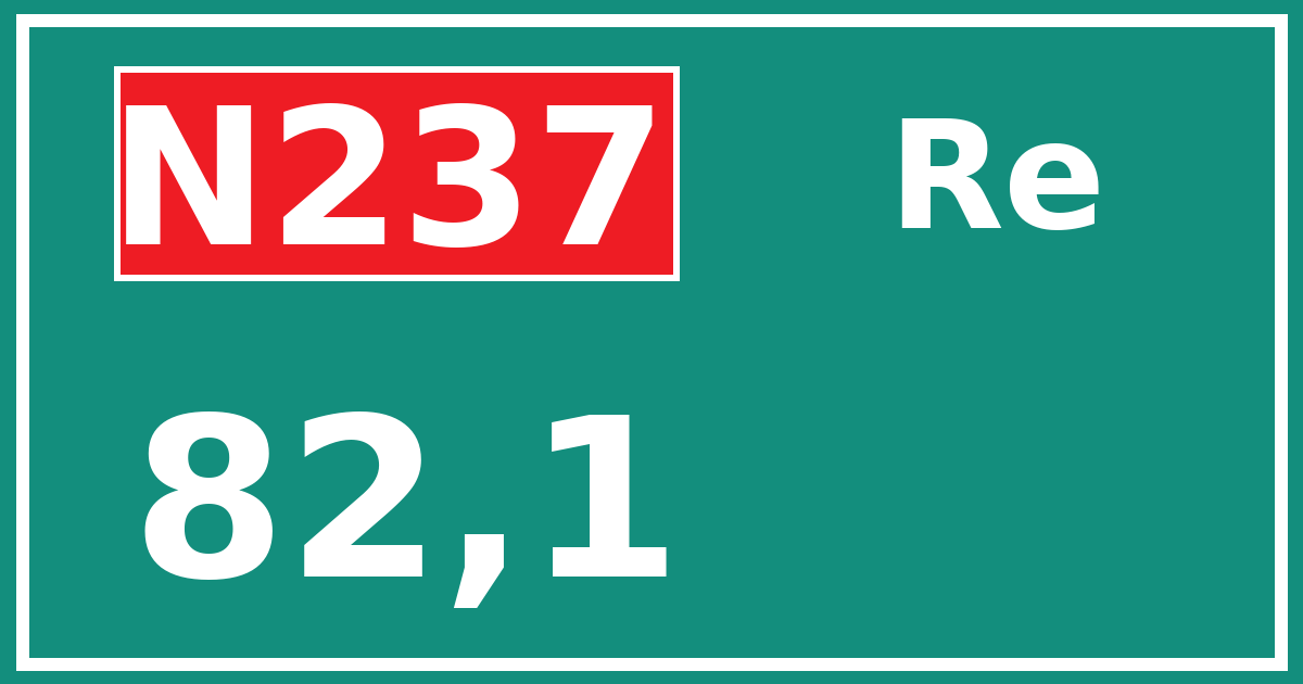 Hectometerbord N237 82,1 zijde Re