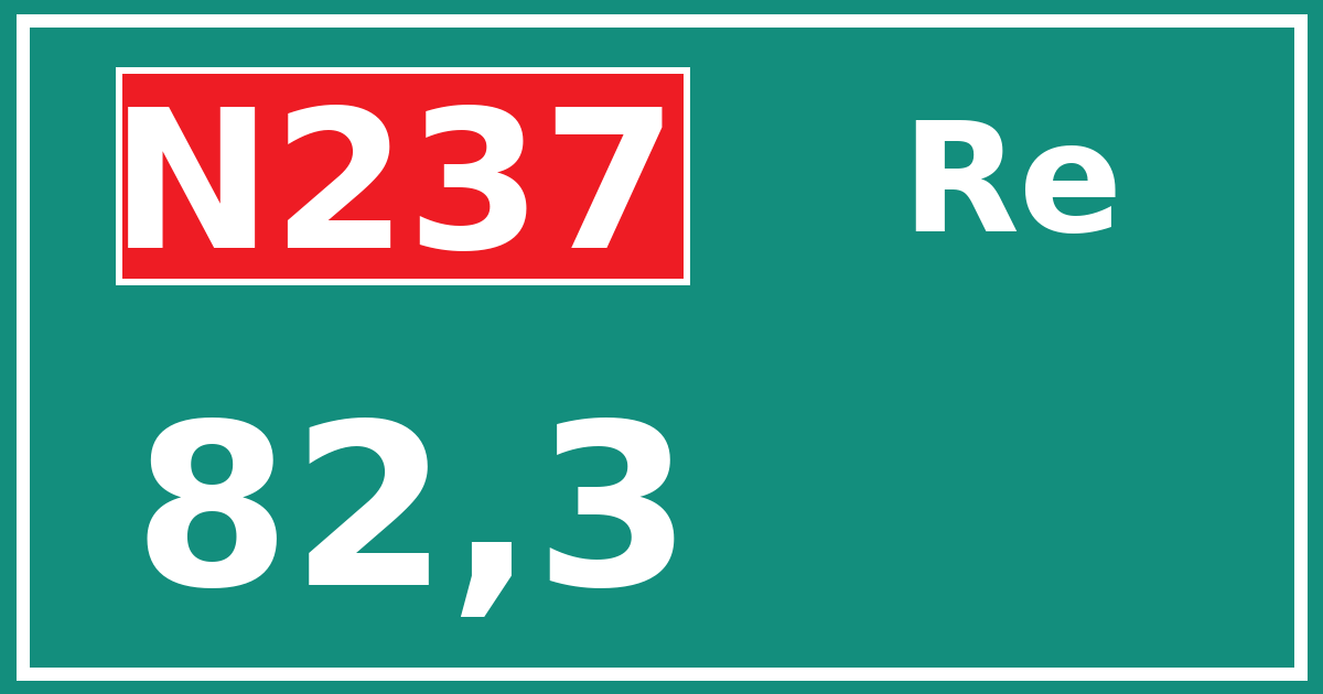Hectometerbord N237 82,3 zijde Re
