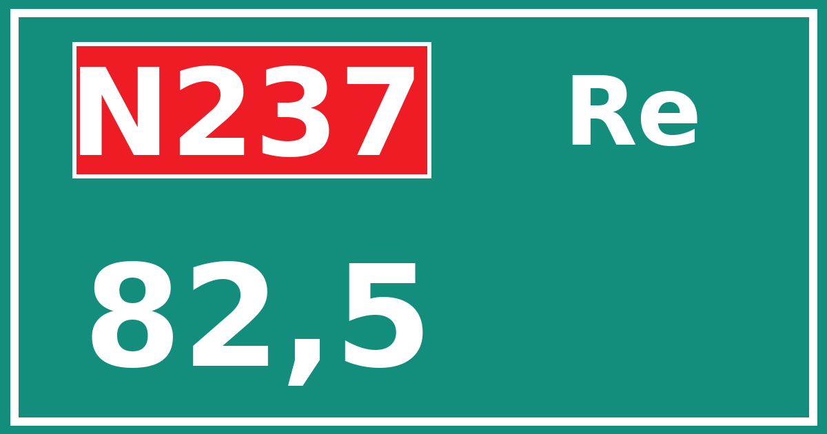Hectometerbord N237 82,5 zijde Re