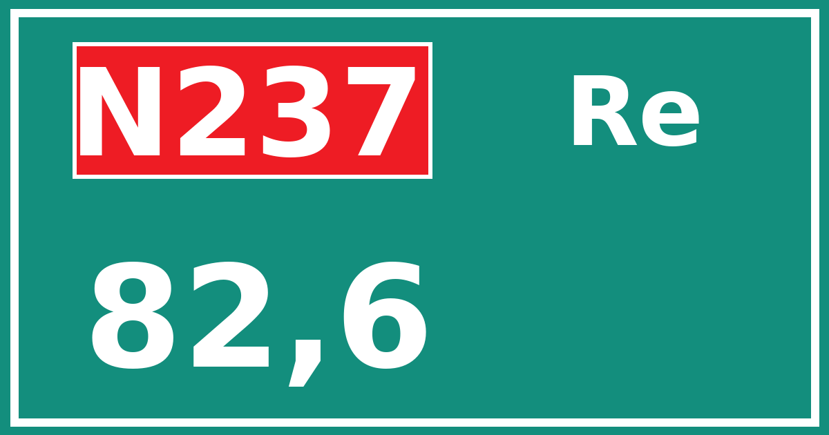 Hectometerbord N237 82,6 zijde Re