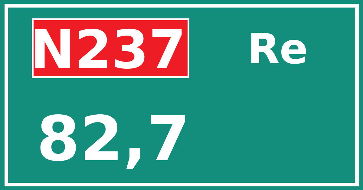 Hectometerbord N237 82,7 zijde Re