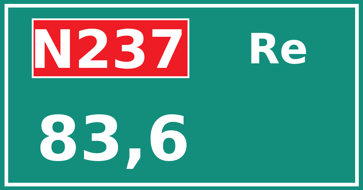 Hectometerbord N237 83,6 zijde Re