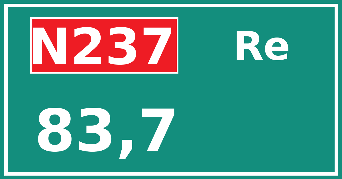 Hectometerbord N237 83,7 zijde Re