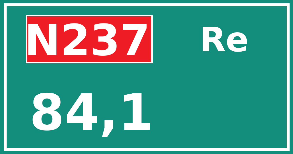 Hectometerbord N237 84,1 zijde Re